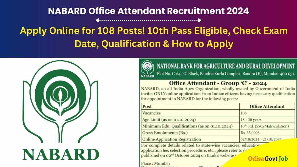 NABARD Office Attendant Recruitment 2024